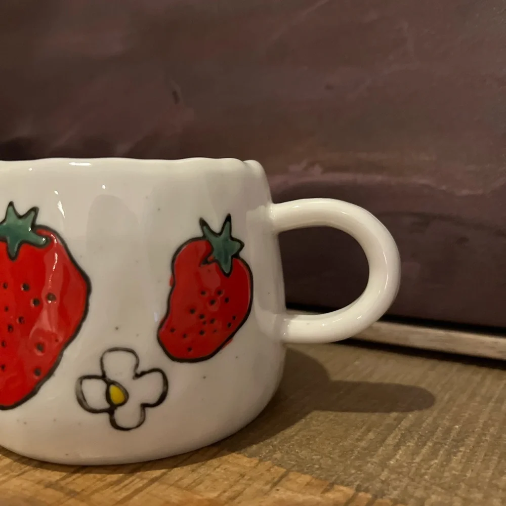 Hand-Painted Strawberry Ceramic Mug 🍓